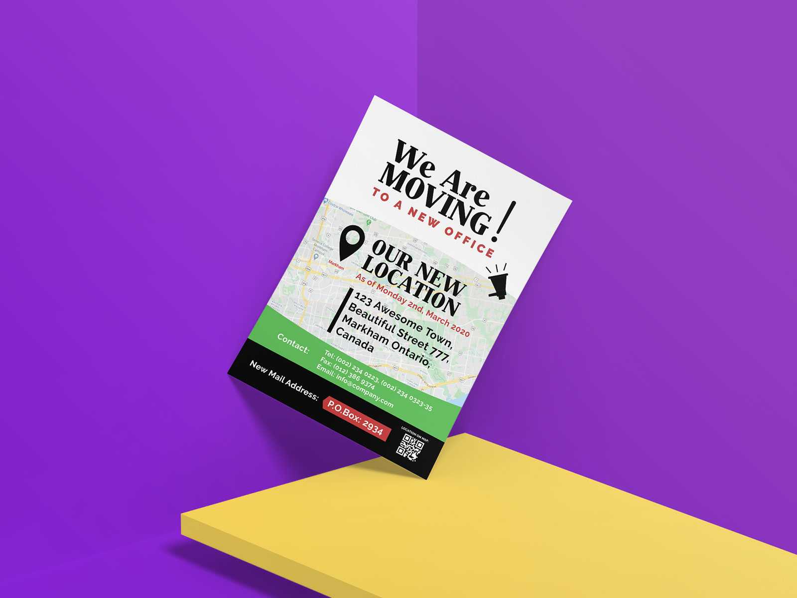 Free Office Moving Announcement Flyer Design Template Ai Intended For Free Moving House Cards Templates