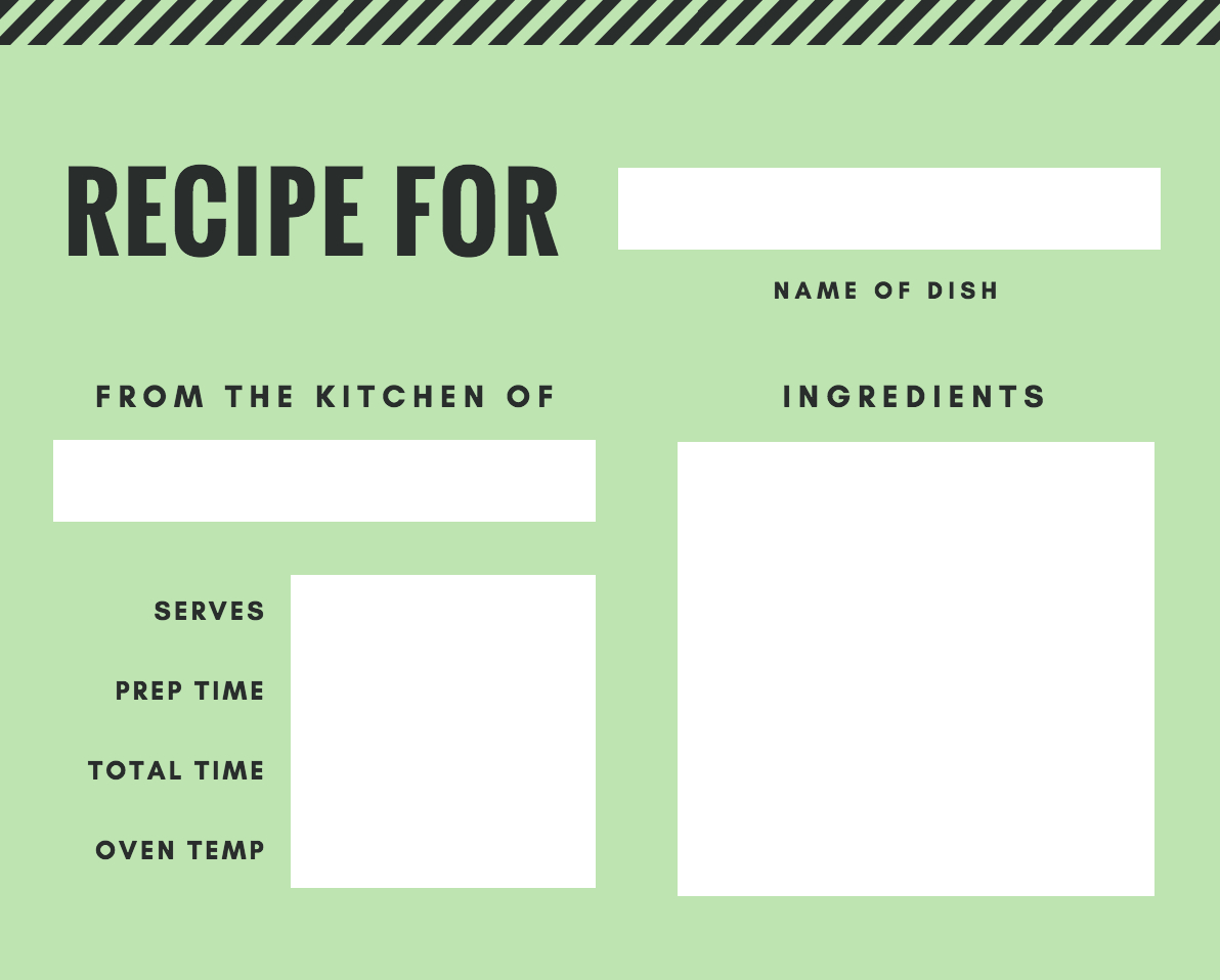 Free Online Recipe Card Maker: Design A Custom Recipe Card With Restaurant Recipe Card Template