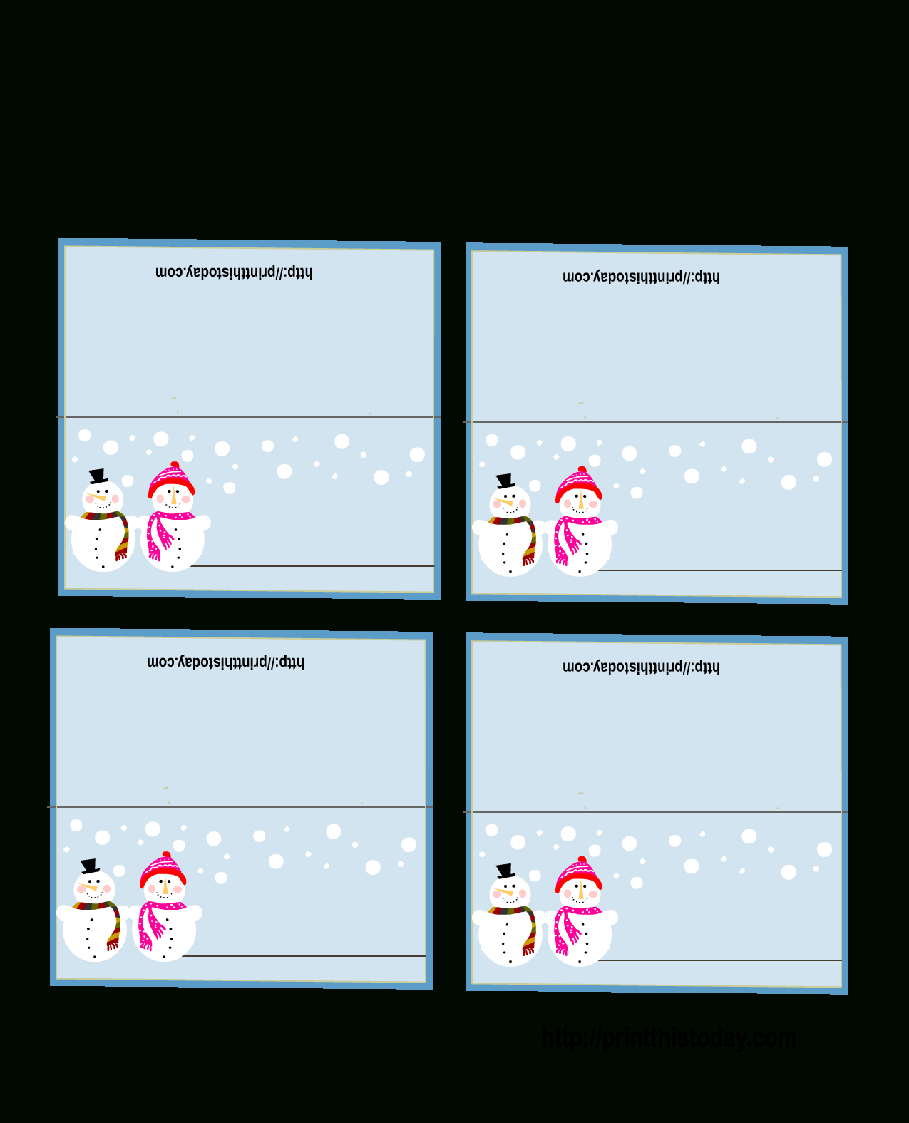Free Printable Christmas Place Cards In Free Place Card Templates 6 Per Page