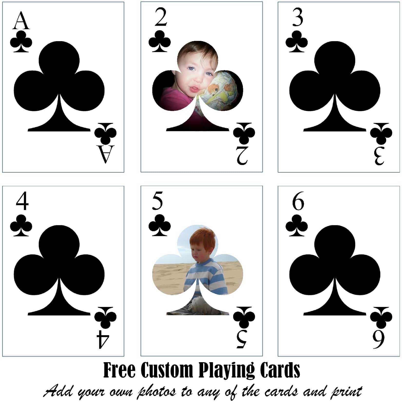 Free Printable Custom Playing Cards | Add Your Photo And/or Text Inside Template For Playing Cards Printable