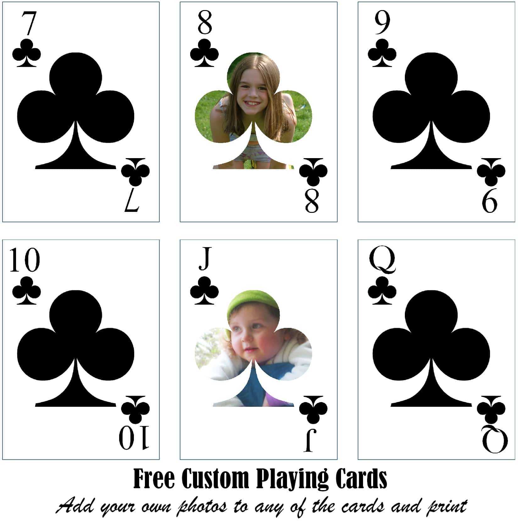 Free Printable Custom Playing Cards | Add Your Photo And/or Text Intended For Deck Of Cards Template