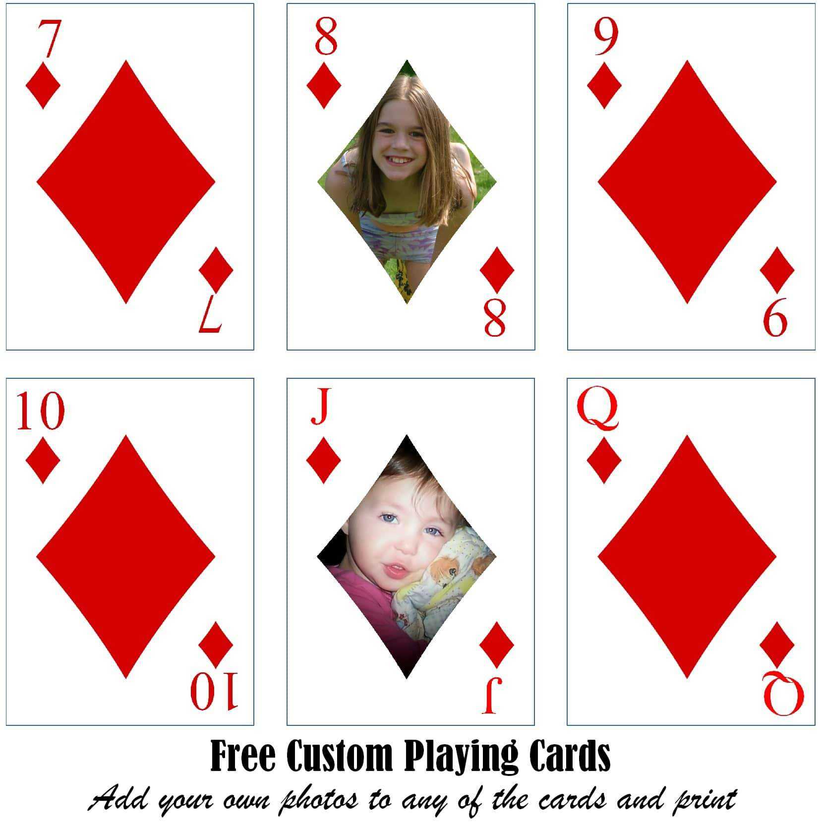 Free Printable Custom Playing Cards | Add Your Photo And/or Text Throughout Free Printable Playing Cards Template