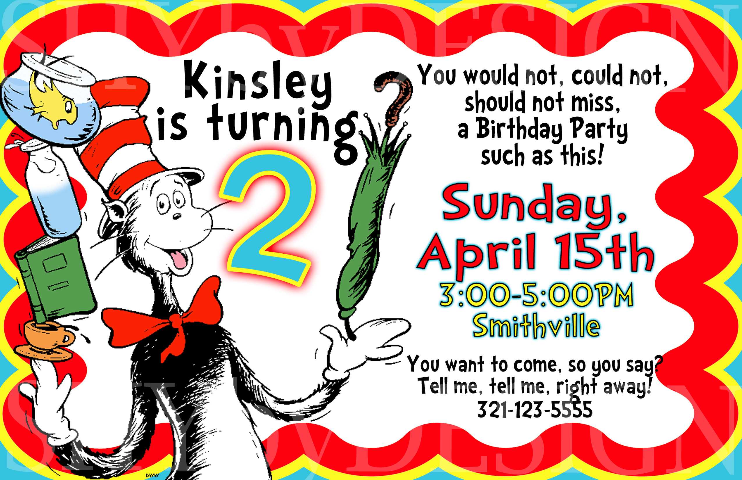Free Printable Dr Seuss Birthday Invitations | | Dolanpedia Intended For Dr Seuss Birthday Card Template