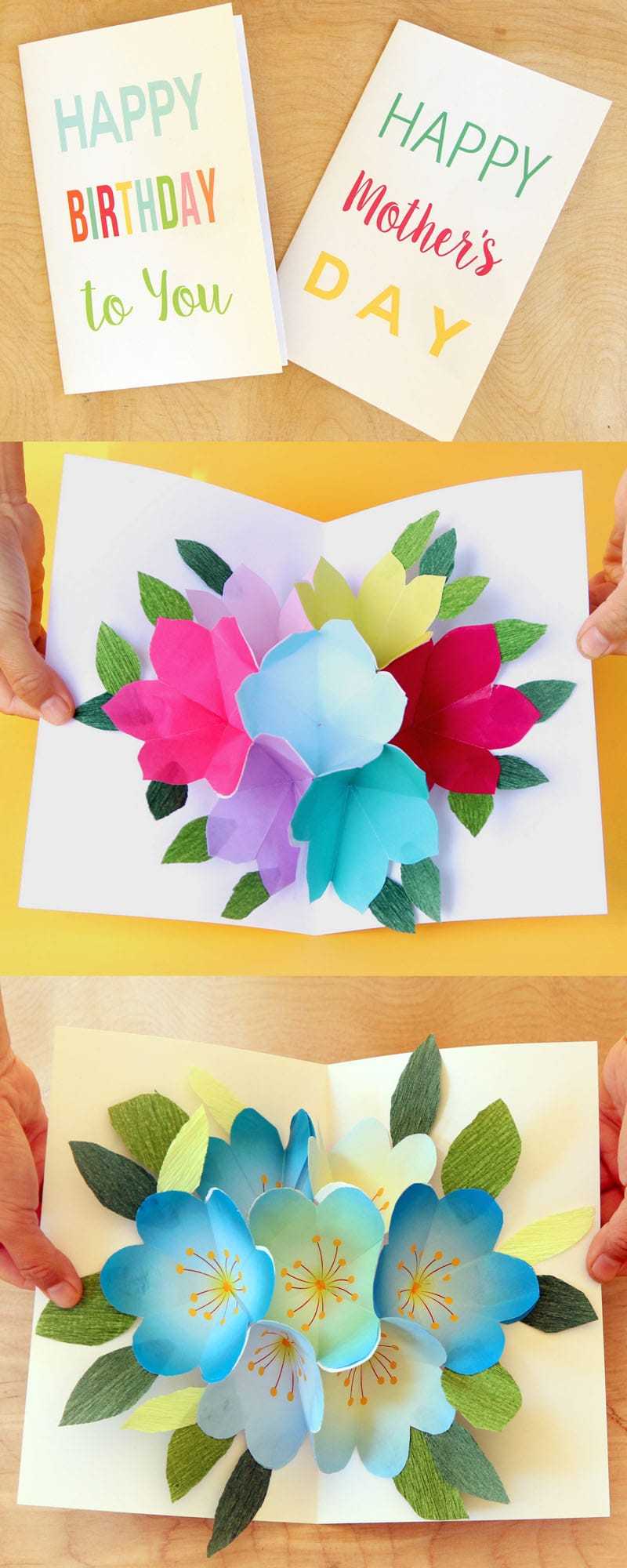 Free Printable Happy Birthday Card With Pop Up Bouquet – A Within Pop Up Card Templates Free Printable