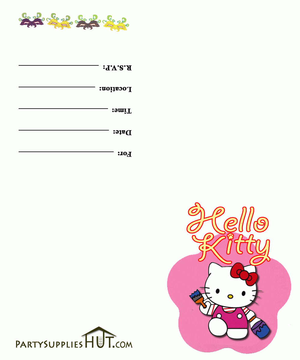 Free Printable Hello Kitty Birthday Invitation Wording Inside Hello Kitty Birthday Card Template Free