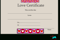 Free Printable Love Certificates regarding Love Certificate Templates
