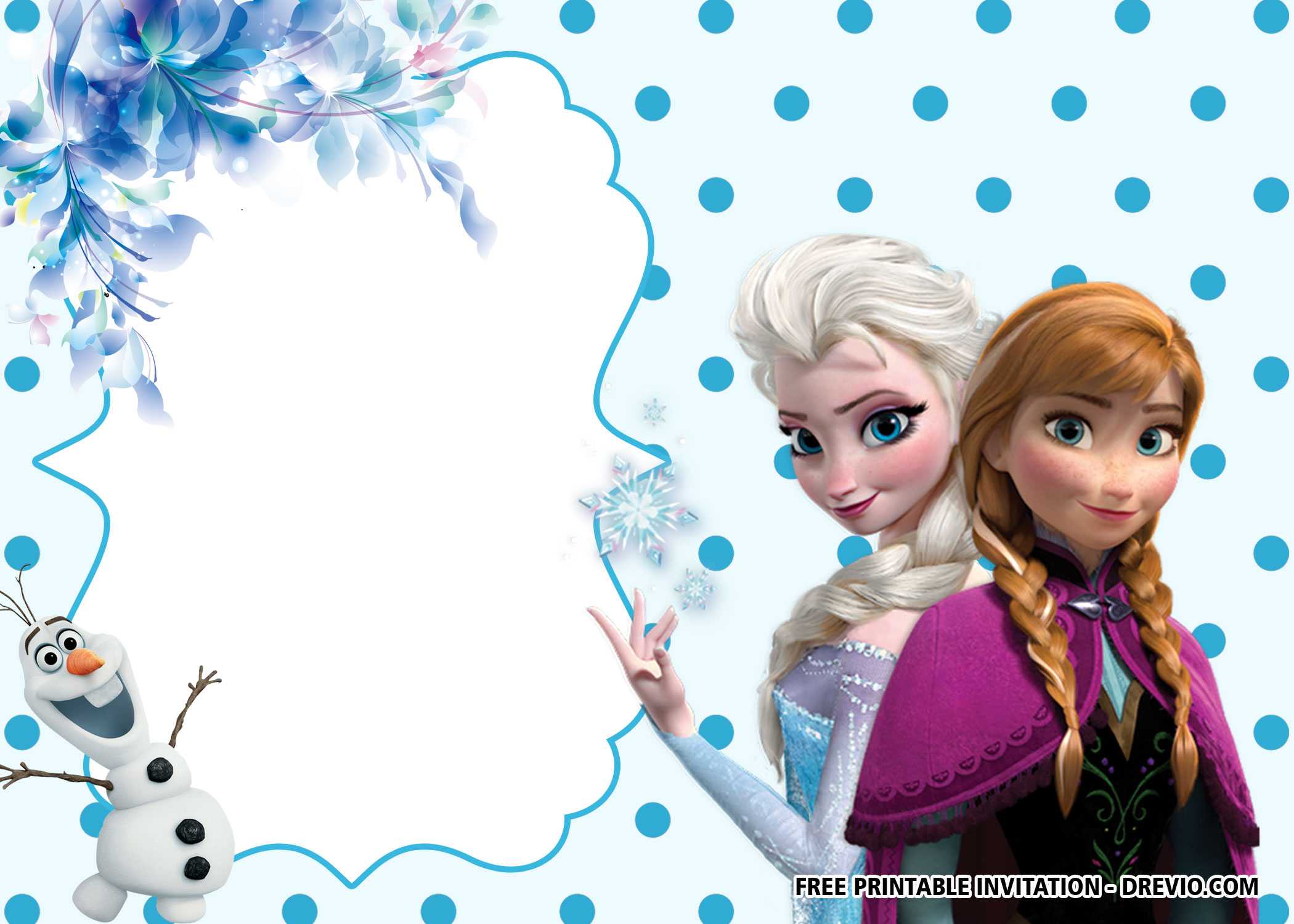 Free Printable Polkadot Frozen Invitation Templates – Bagvania In Frozen Birthday Card Template