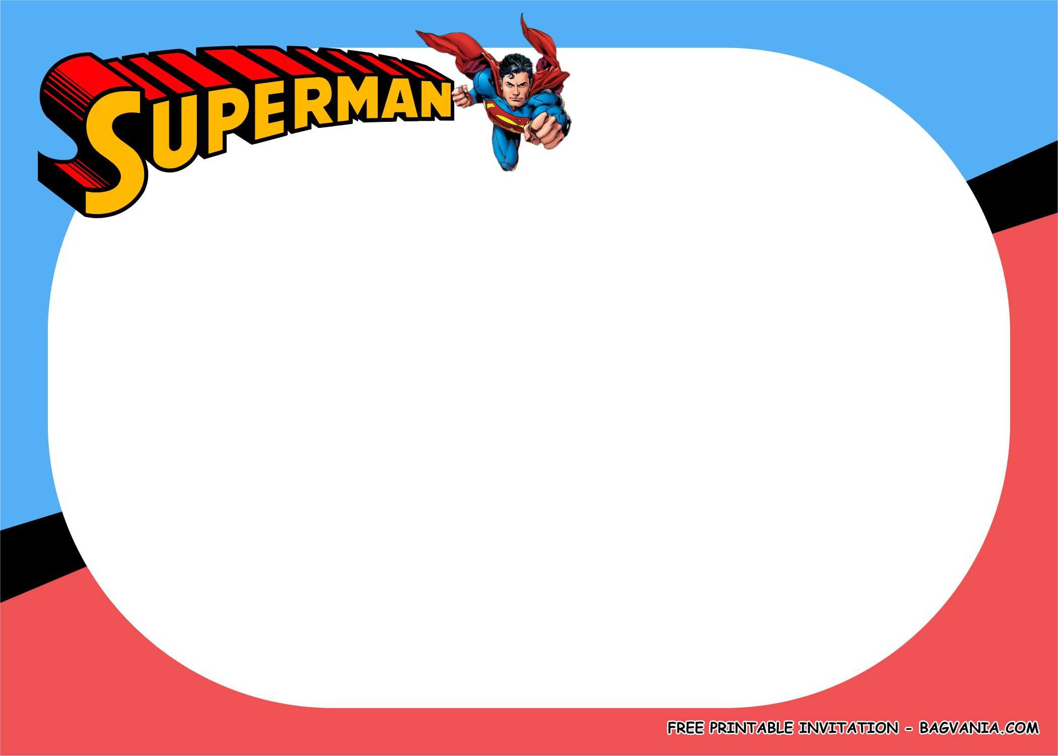 Free Printable) – Superman Birthday Party Kits Template Pertaining To Superman Birthday Card Template