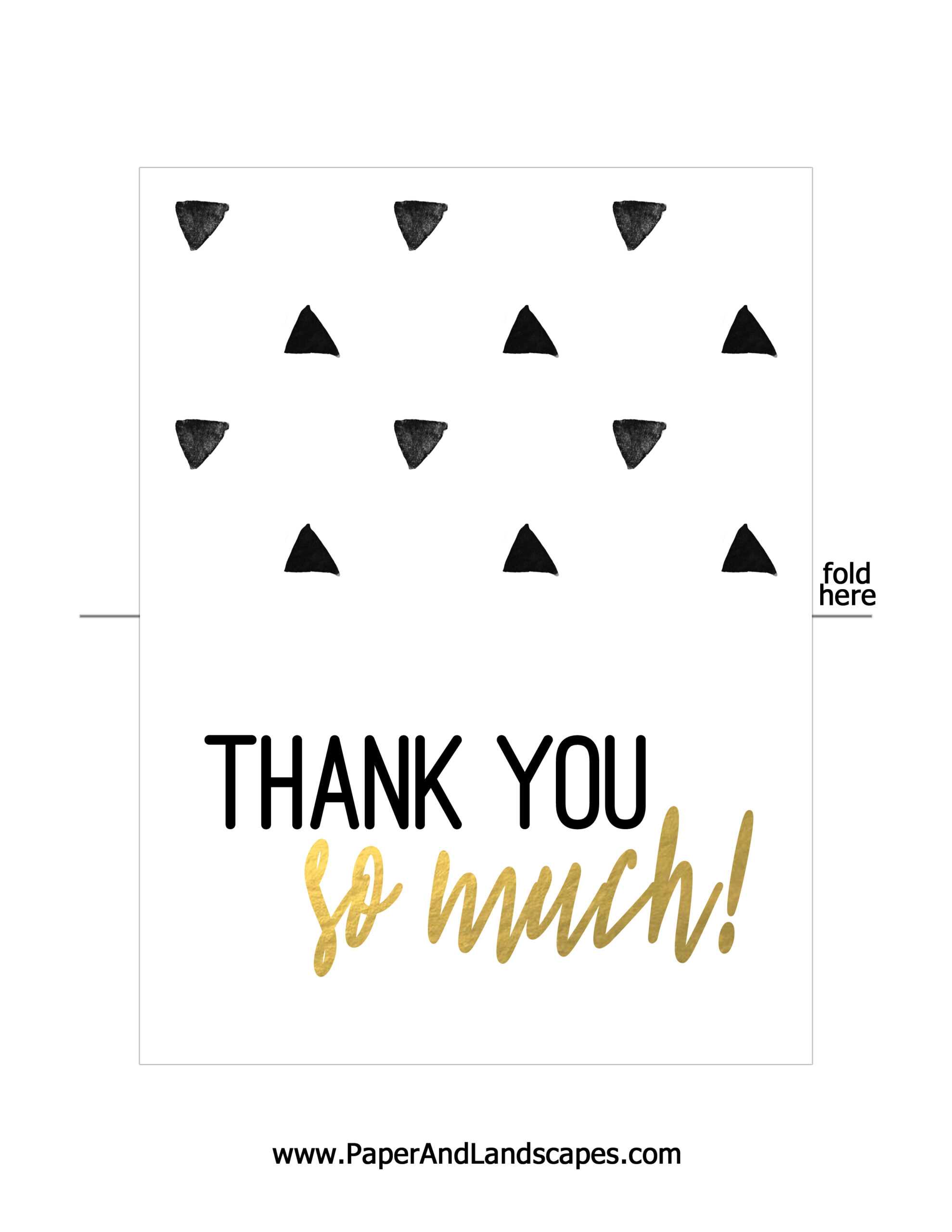 Free Printable Thank You Cards – Paper And Landscapes Within Free Printable Thank You Card Template