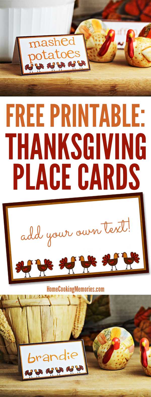 Free Printables: Thanksgiving Place Cards – Home Cooking Throughout Thanksgiving Place Cards Template