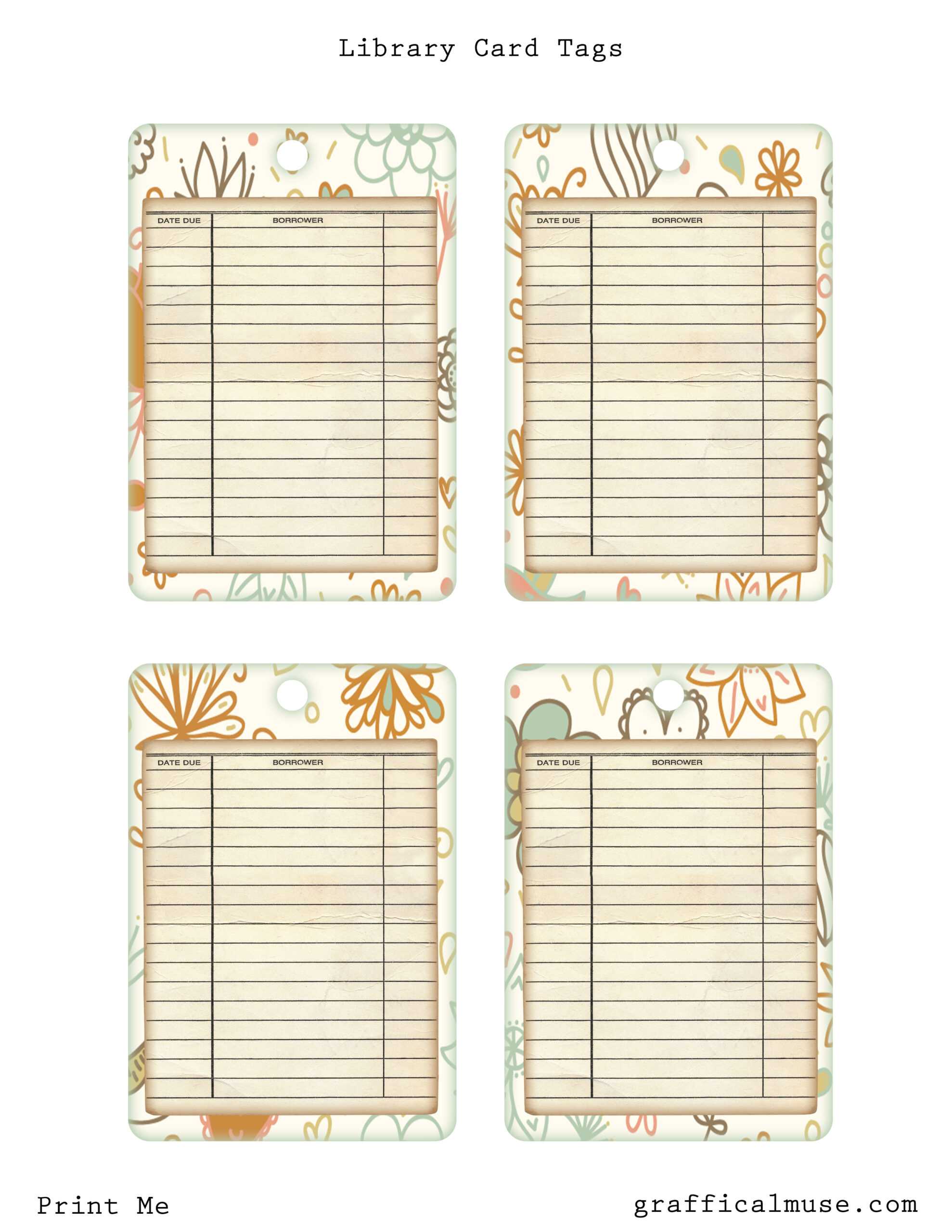 Free Printables – Vintage Library Card Tags – The Graffical Muse Intended For Library Catalog Card Template