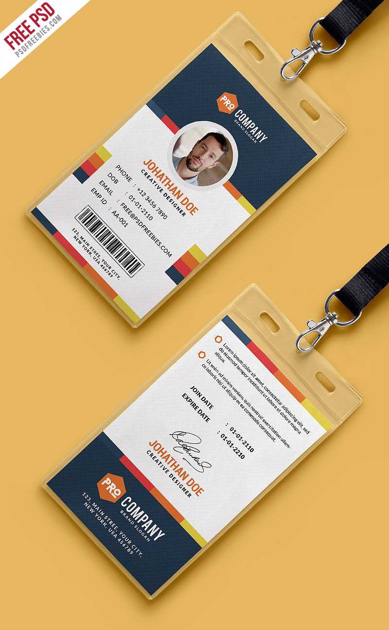 Free Psd : Creative Office Identity Card Template Psd On Behance With Id Card Design Template Psd Free Download