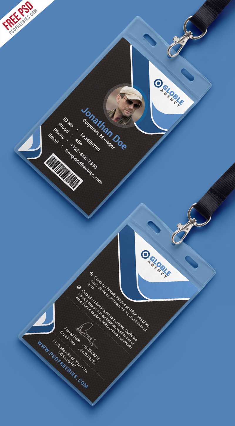 Free Psd : Multipurpose Dark Office Id Card Template On Behance Intended For Id Card Design Template Psd Free Download