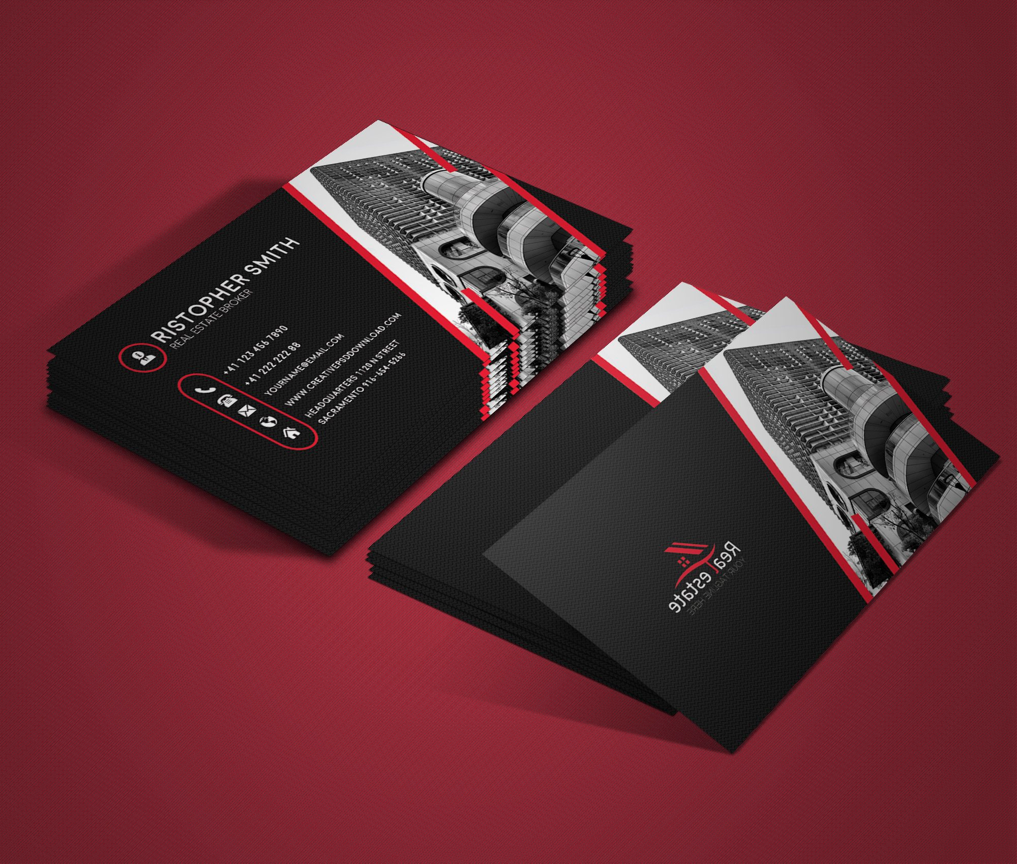 Free Real Estate Business Card Psd Template With Regard To Real Estate Business Cards Templates Free
