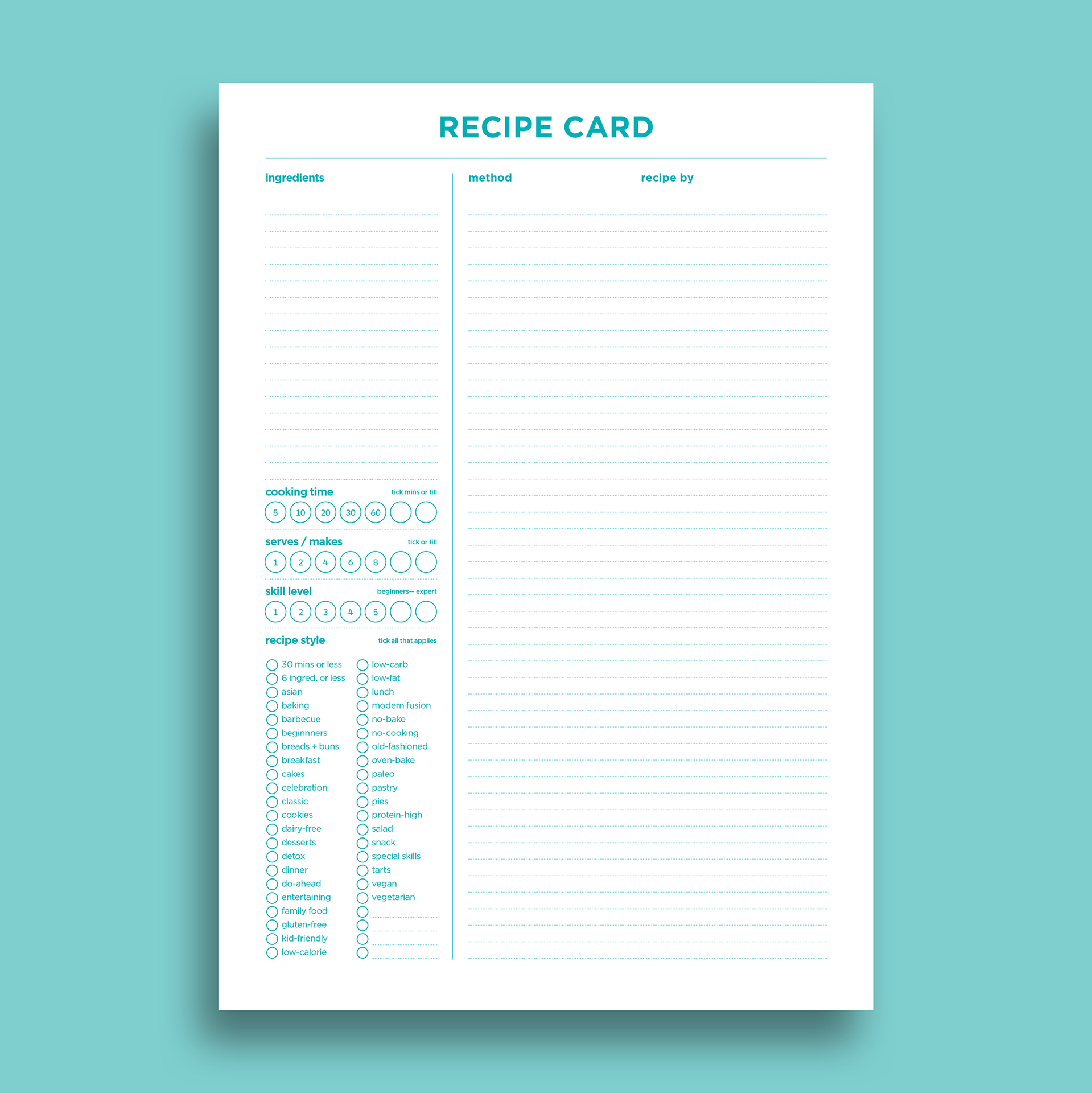 Free Recipe Card Templates Inside Recipe Card Design Template