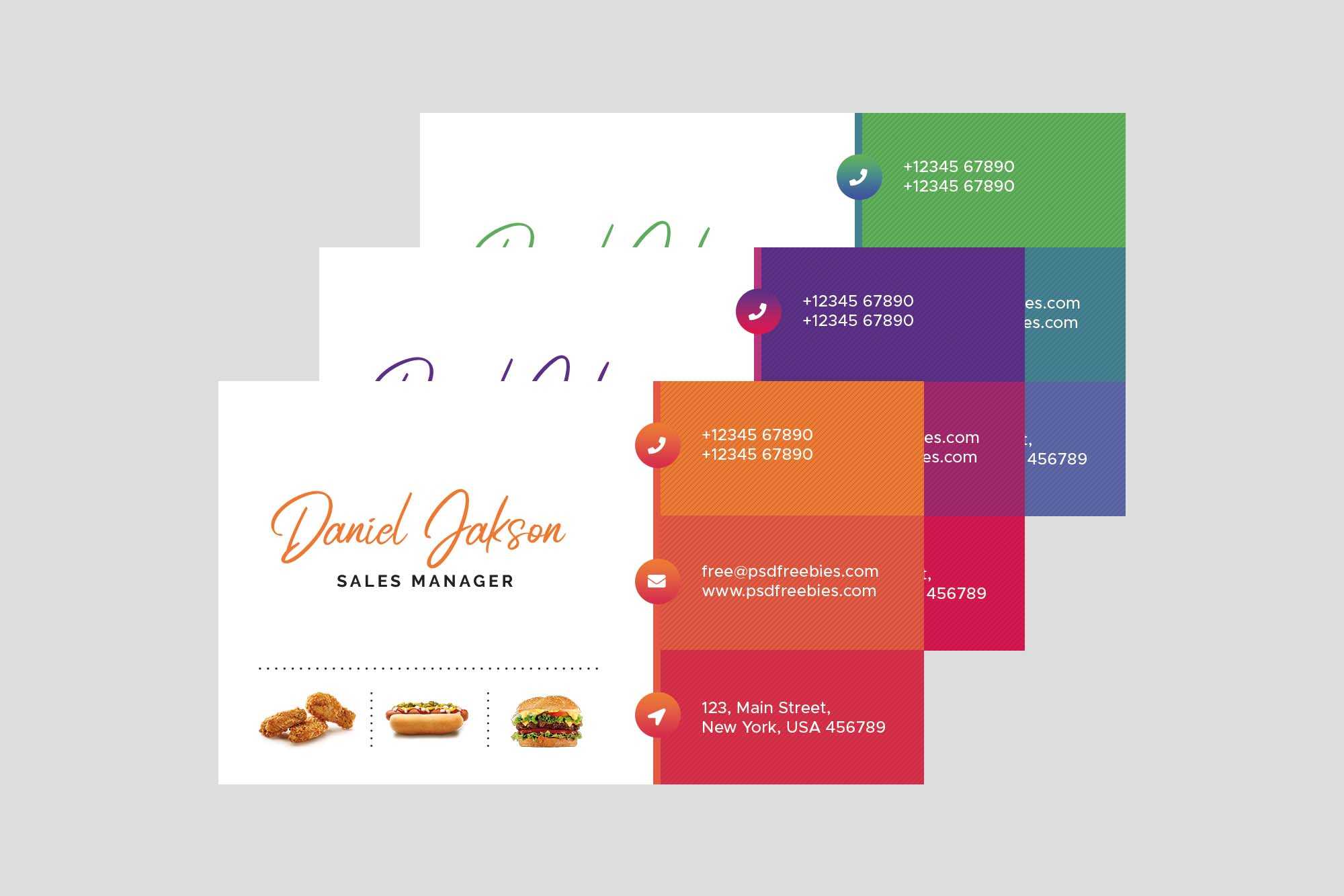 Free Restaurant Business Card Template (Psd) With Restaurant Business Cards Templates Free