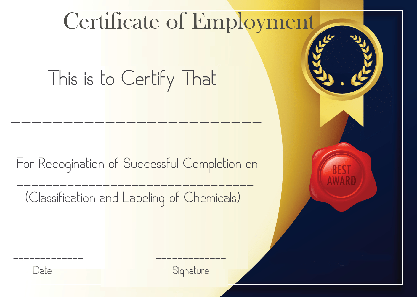 Free Sample Certificate Of Employment Template | Certificate In Sample Certificate Employment Template