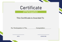 Free Sample Format Of Certificate Of Participation Template for Sample Certificate Of Participation Template