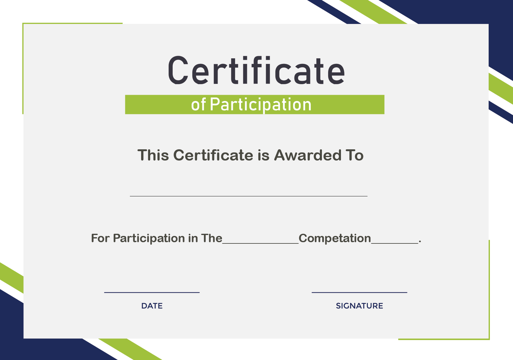 Free Sample Format Of Certificate Of Participation Template For Sample Certificate Of Participation Template