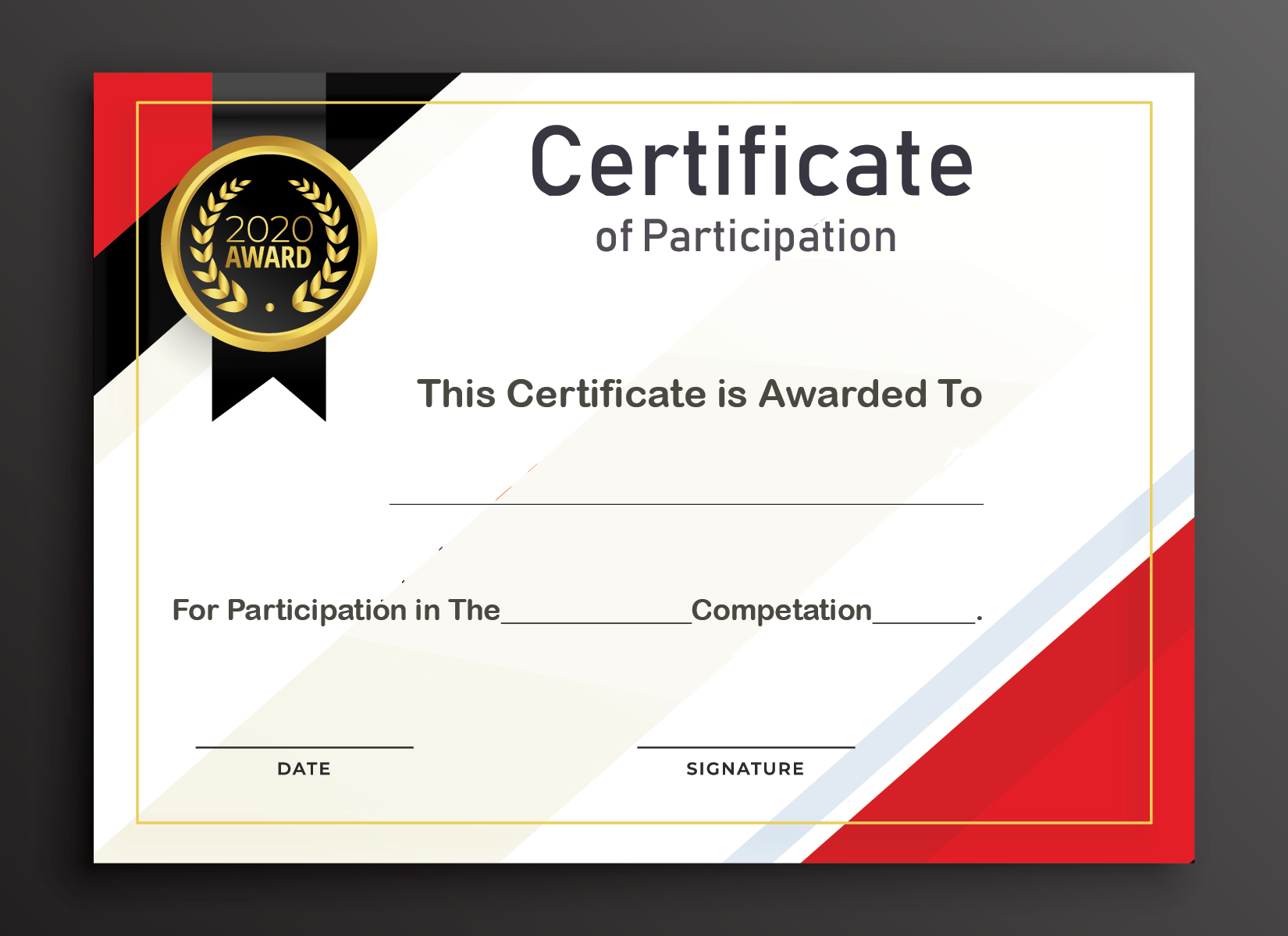 Free Sample Format Of Certificate Of Participation Template Pertaining To Certificate Of Participation Word Template