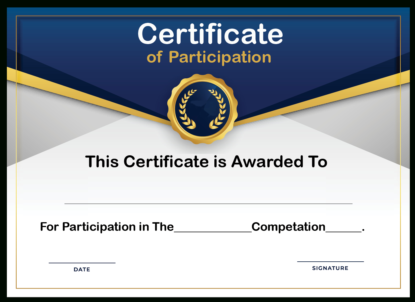 Free Sample Format Of Certificate Of Participation Template Throughout Certificate Of Participation Template Doc
