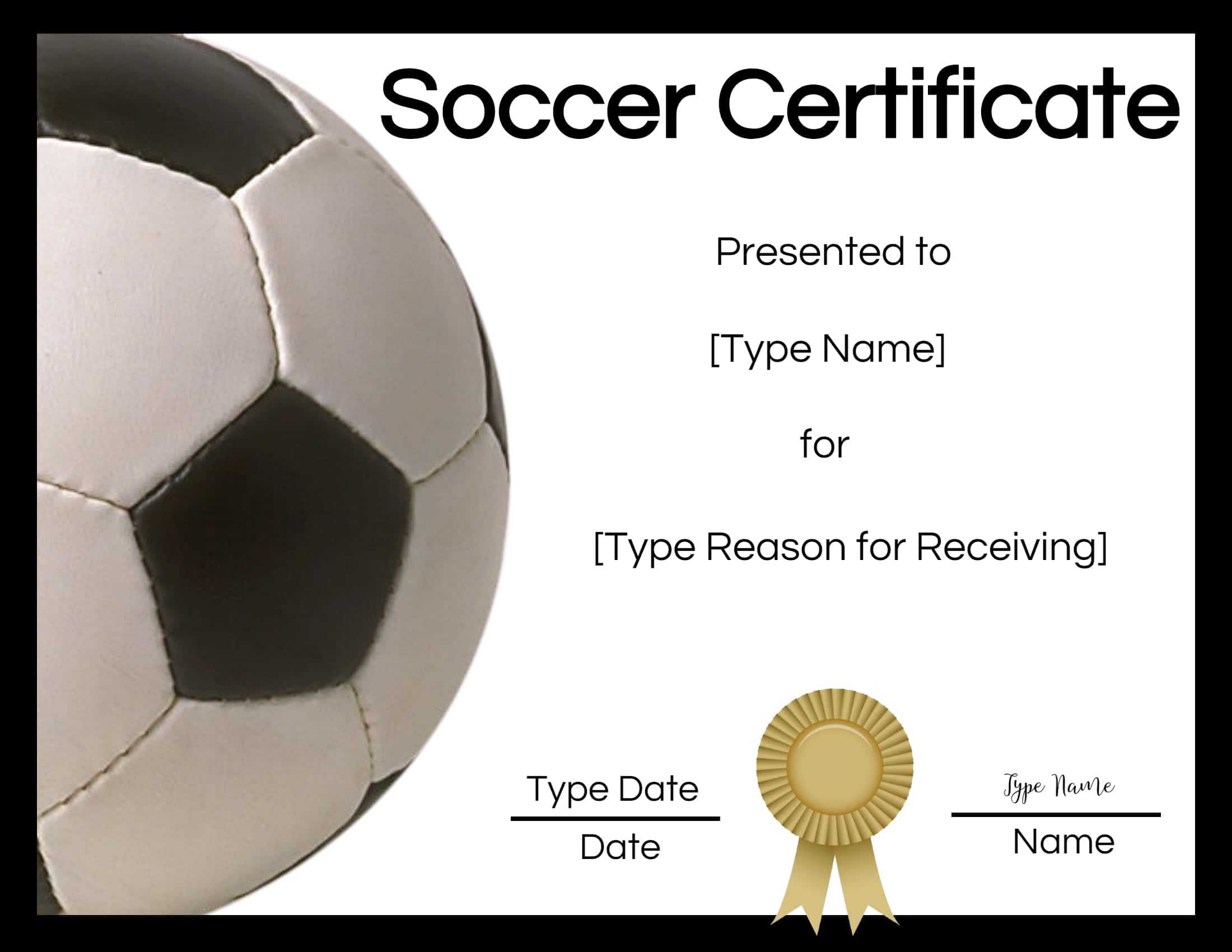 Free Soccer Certificate Maker | Edit Online And Print At Home Within Soccer Certificate Template