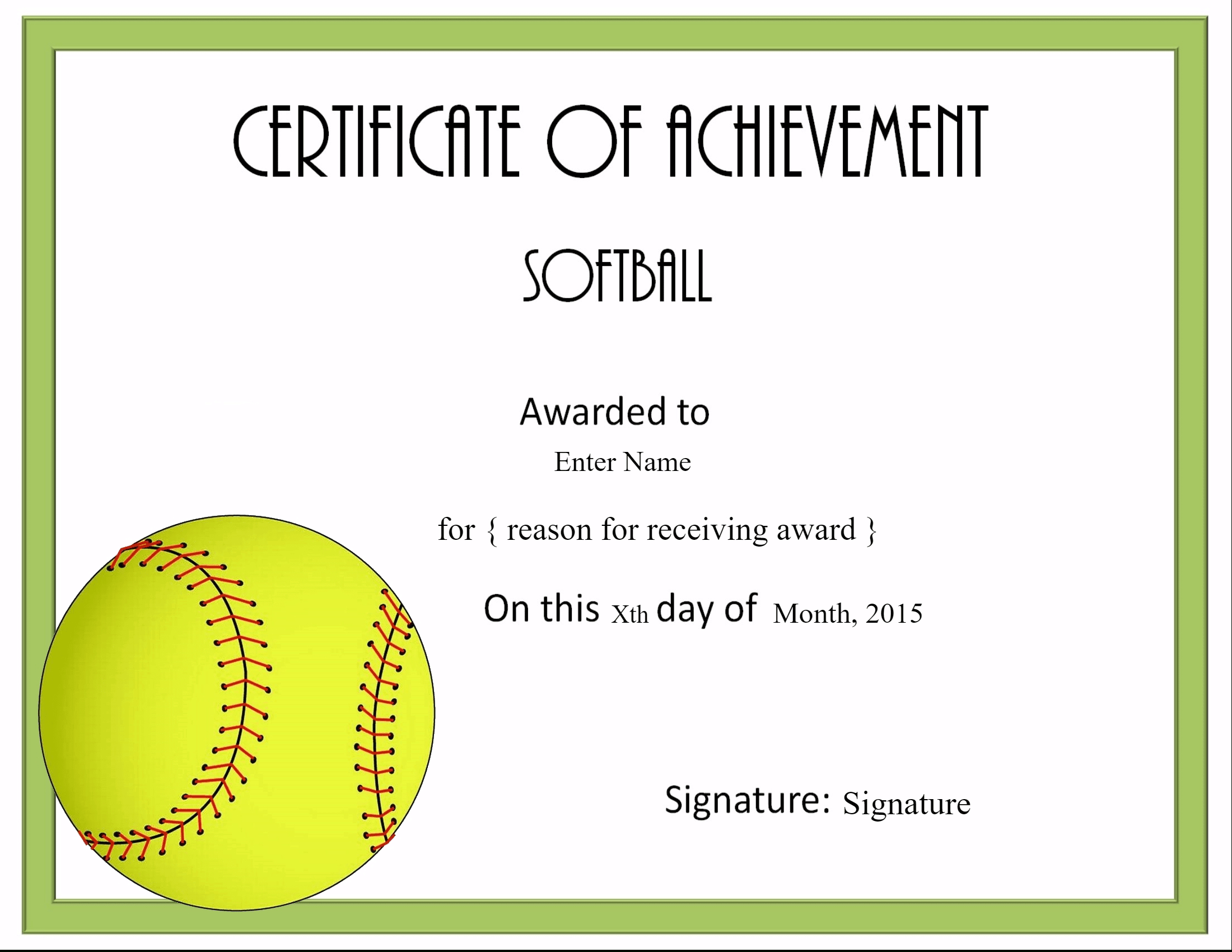 Free Softball Certificate Templates - Customize Online Within Free Softball Certificate Templates