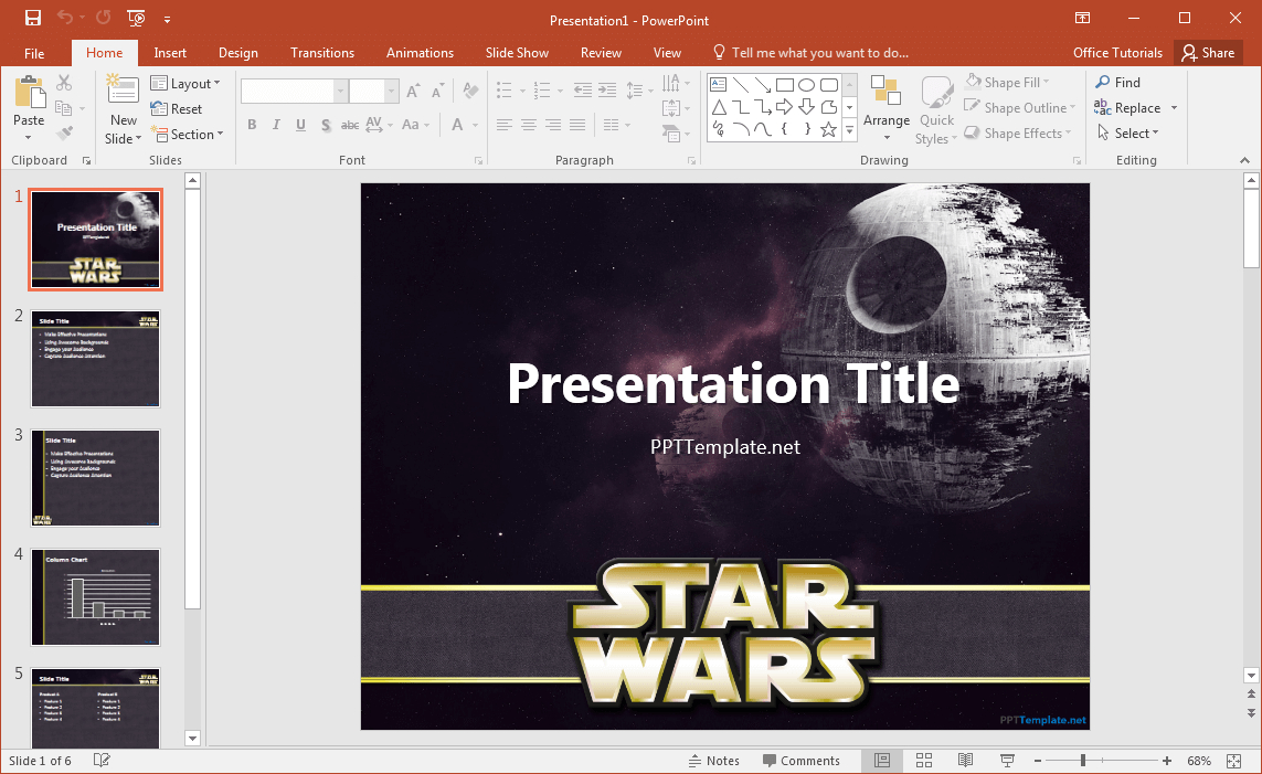 Free Star Wars Powerpoint Template With Powerpoint Templates War