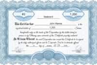 Free Stock Certificate Online Generator in Corporate Share Certificate Template
