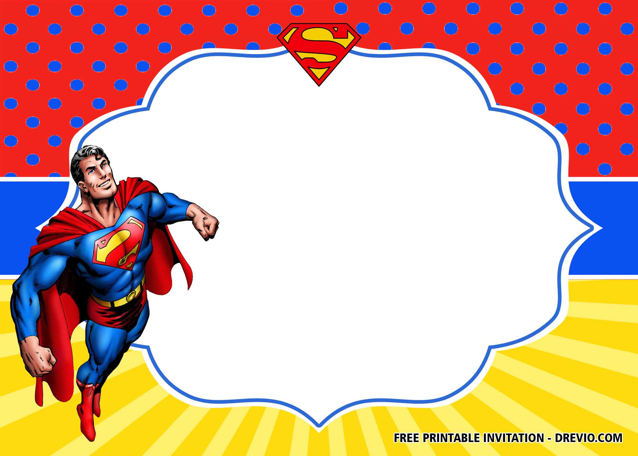 Free Superhero Superman Birthday Invitation Templates – Bagvania With Regard To Superhero Birthday Card Template