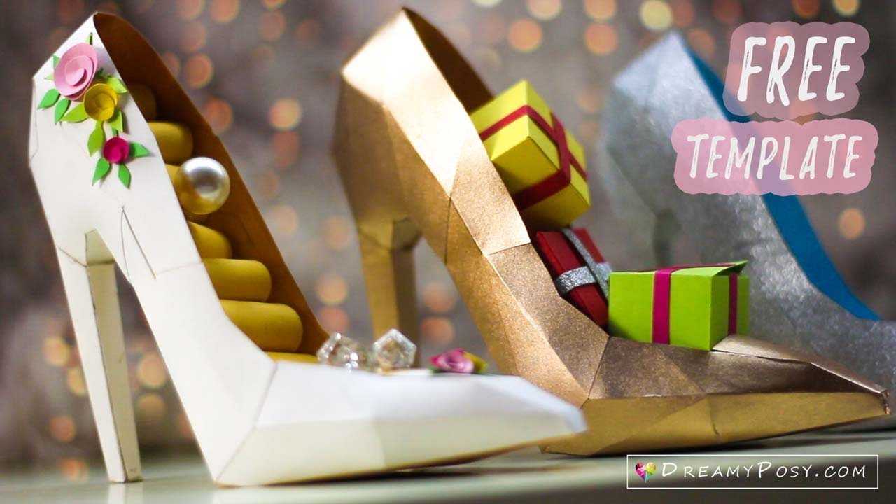 Free Template: How To Make Paper 3D High Heel Shoe With High Heel Shoe Template For Card