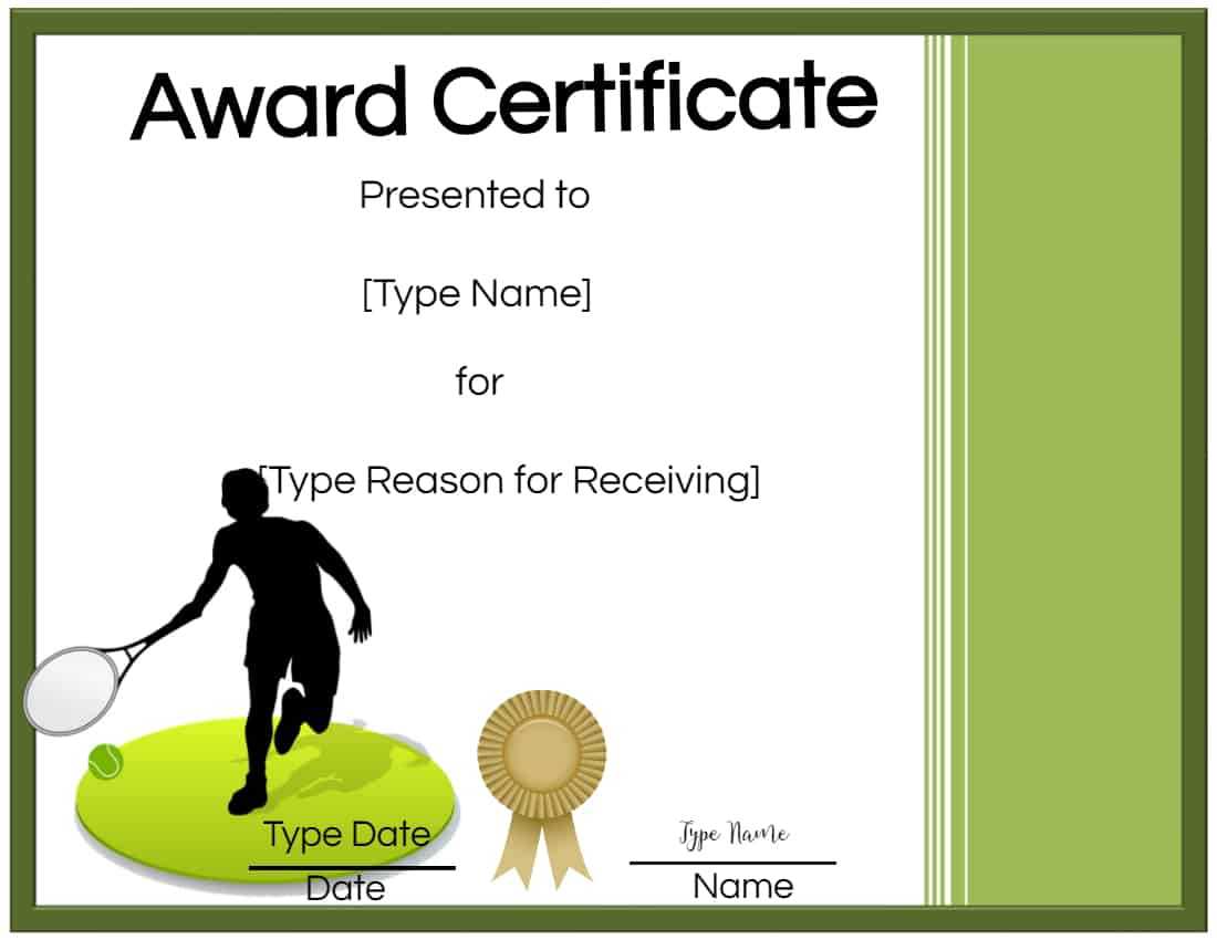 Free Tennis Certificates | Edit Online And Print At Home Within Walking Certificate Templates