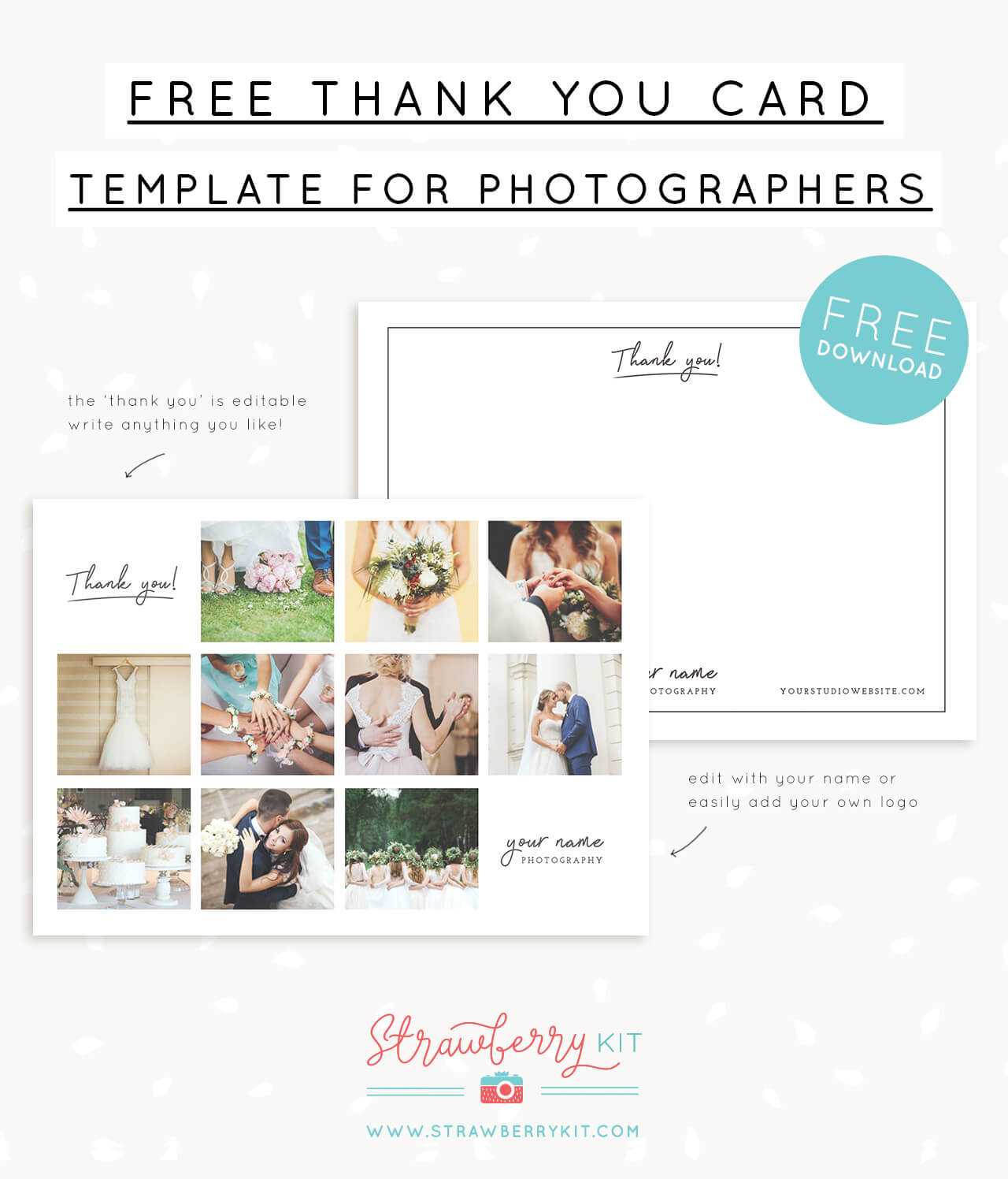 Free Thank You Note Card Template With Collage For Inside Thank You Note Card Template