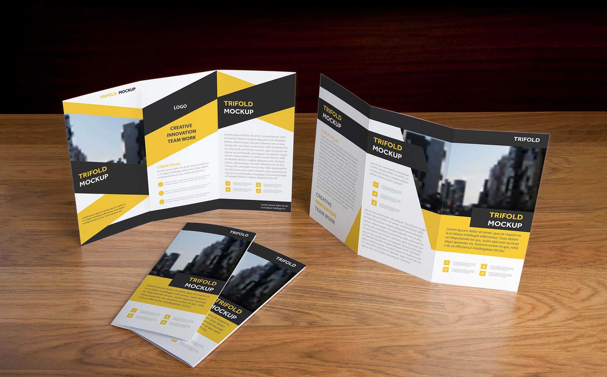 Free Tri Fold Brochure Mockup (Psd) With Regard To 3 Fold Brochure Template Psd Free Download