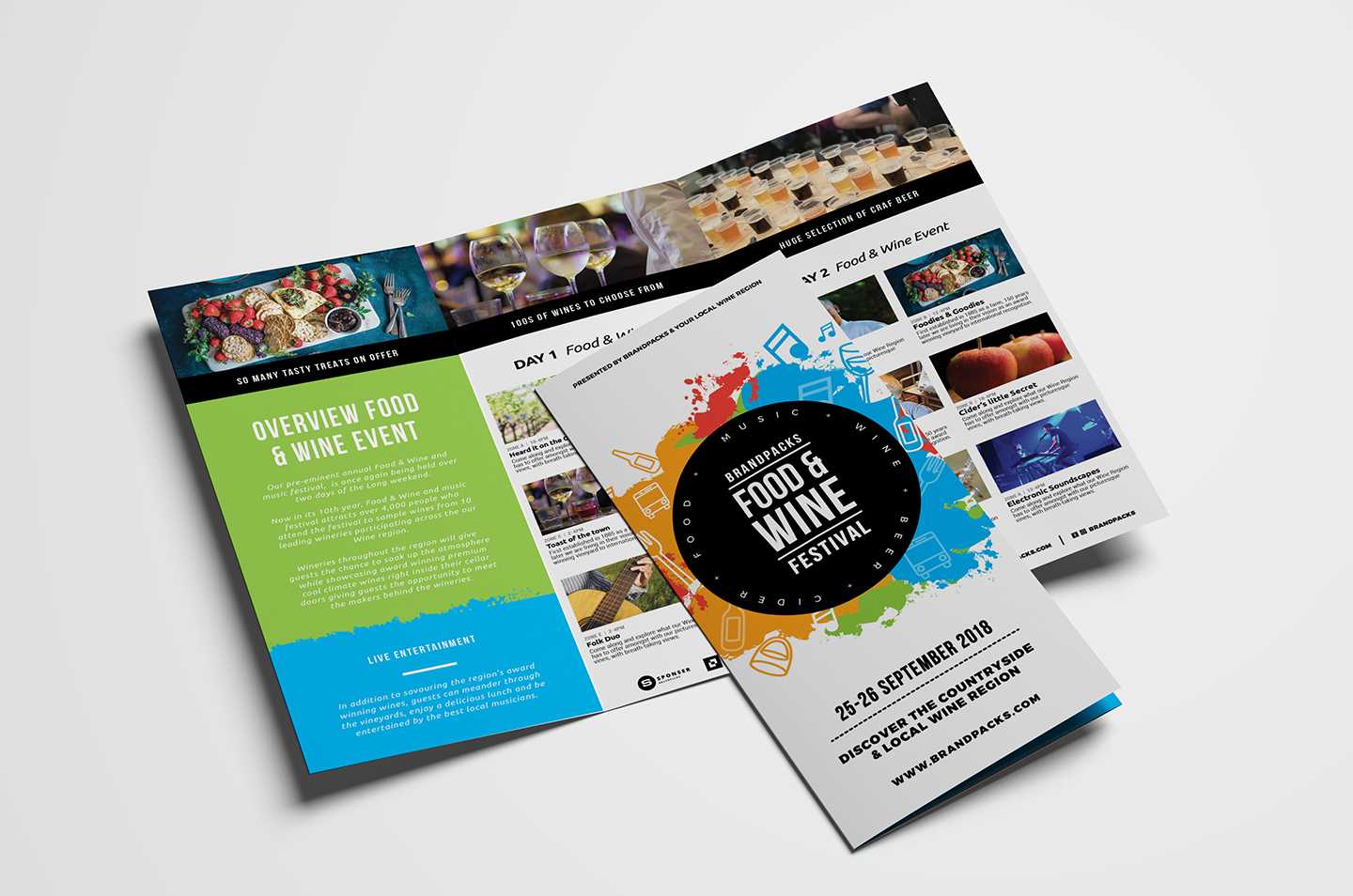 Free Tri Fold Brochure Template For Events & Festivals - Psd Within 2 Fold Brochure Template Free