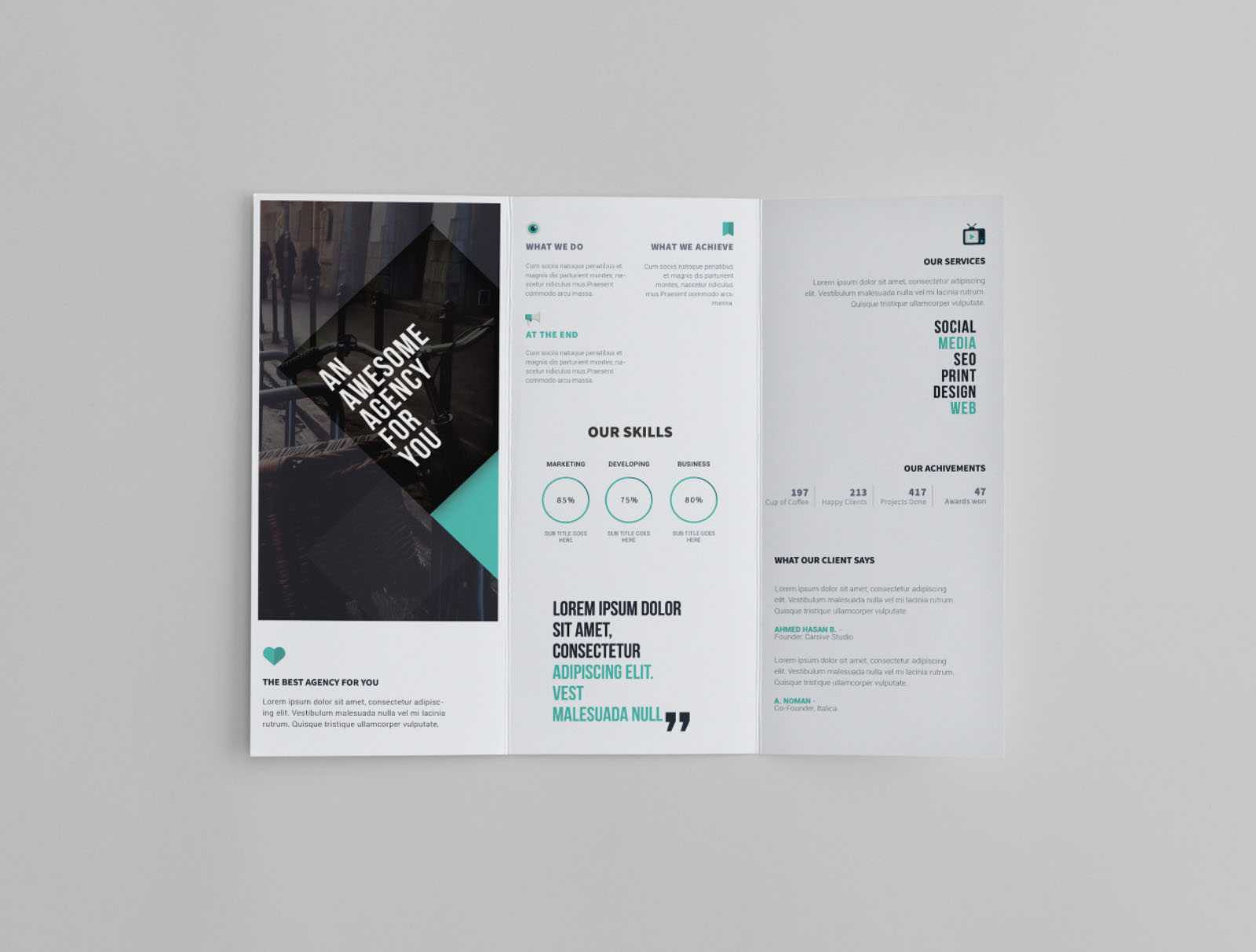 Free Trifold Brochure Template With 3 Fold Brochure Template Free Download