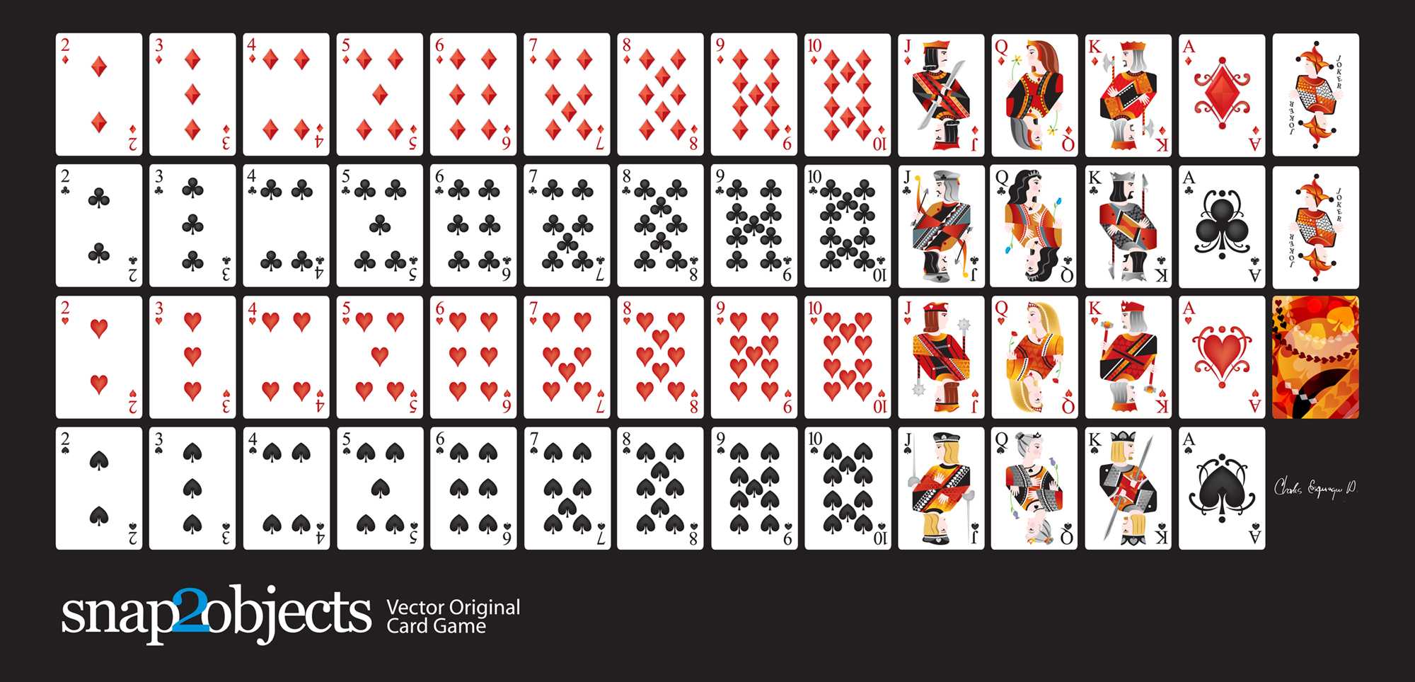 Free Vector Playing Cards Deck – Snap2Objects Within Template For Playing Cards Printable