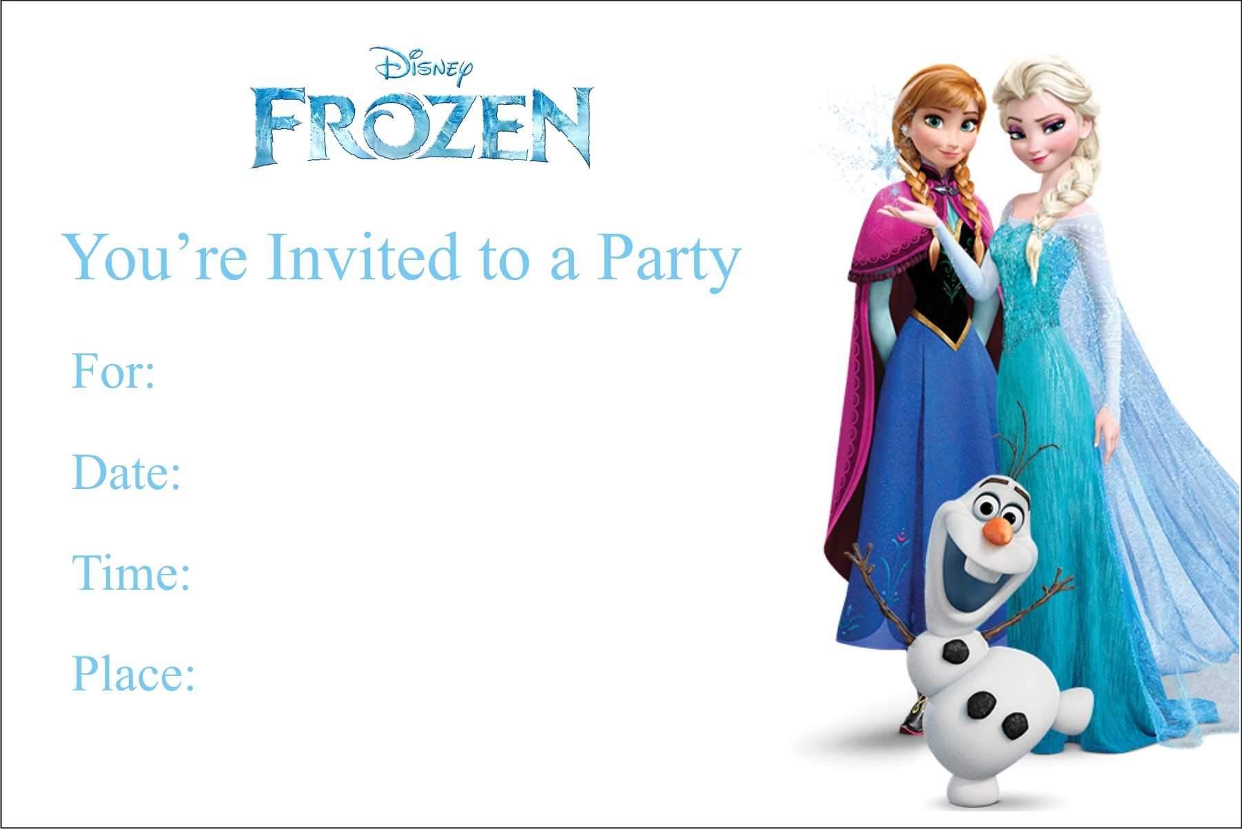 Frozen Free Printable Birthday Party Invitation Personalized For Frozen Birthday Card Template
