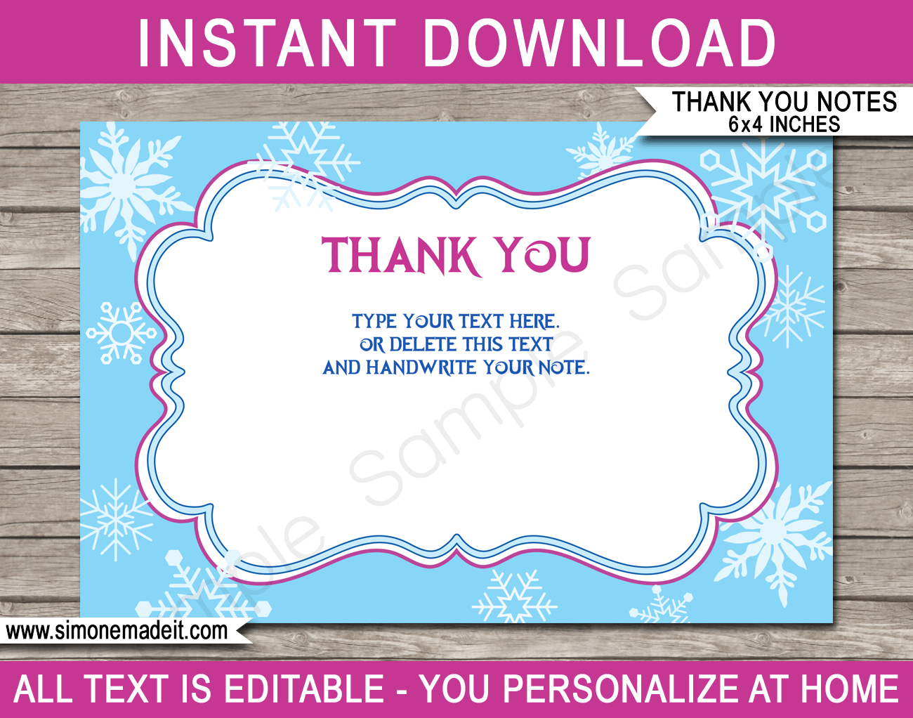 Frozen Party Thank You Cards Template With Regard To Thank You Note Card Template