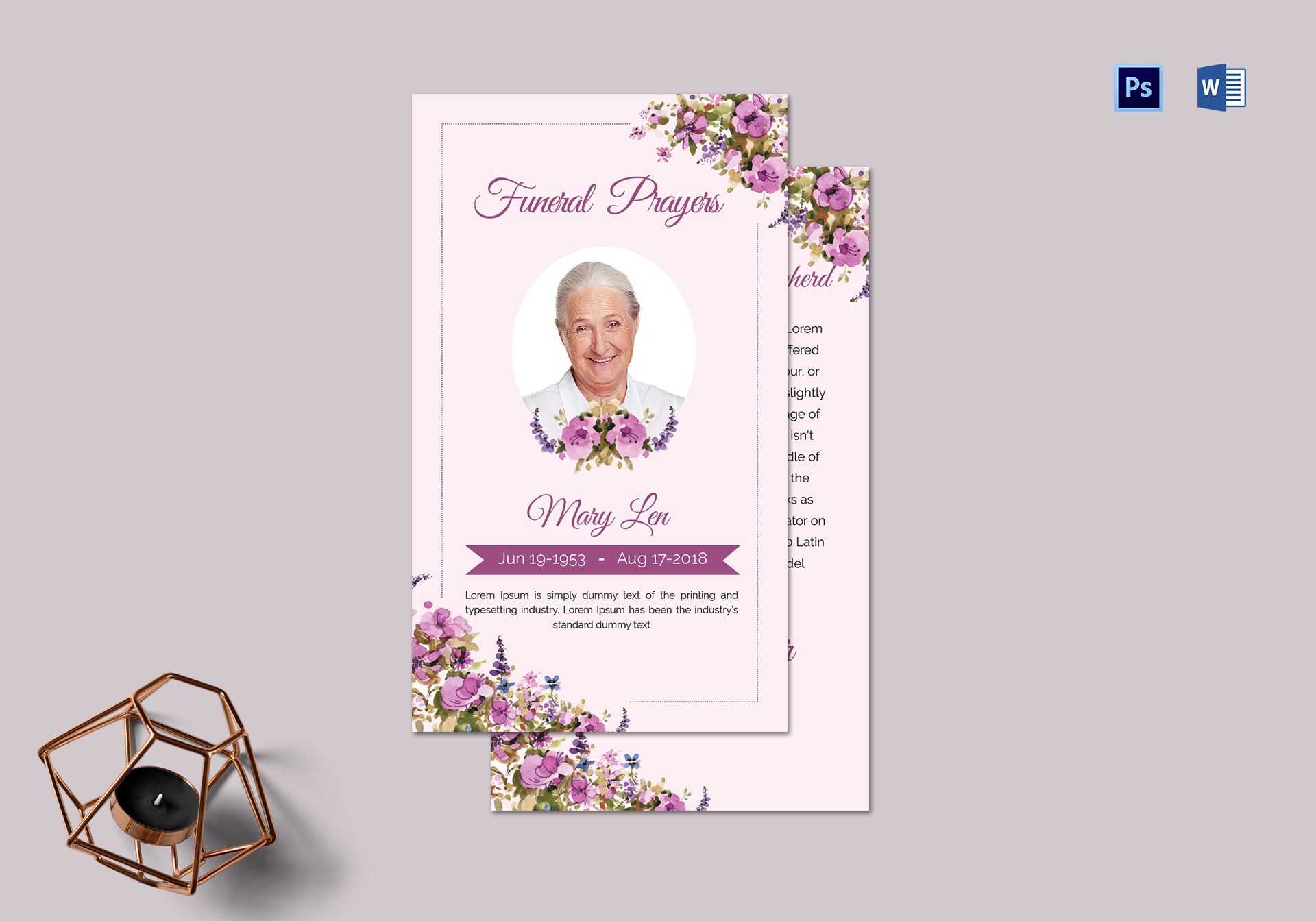 Funeral Prayer Card Template For Loved Ones Throughout Prayer Card Template For Word