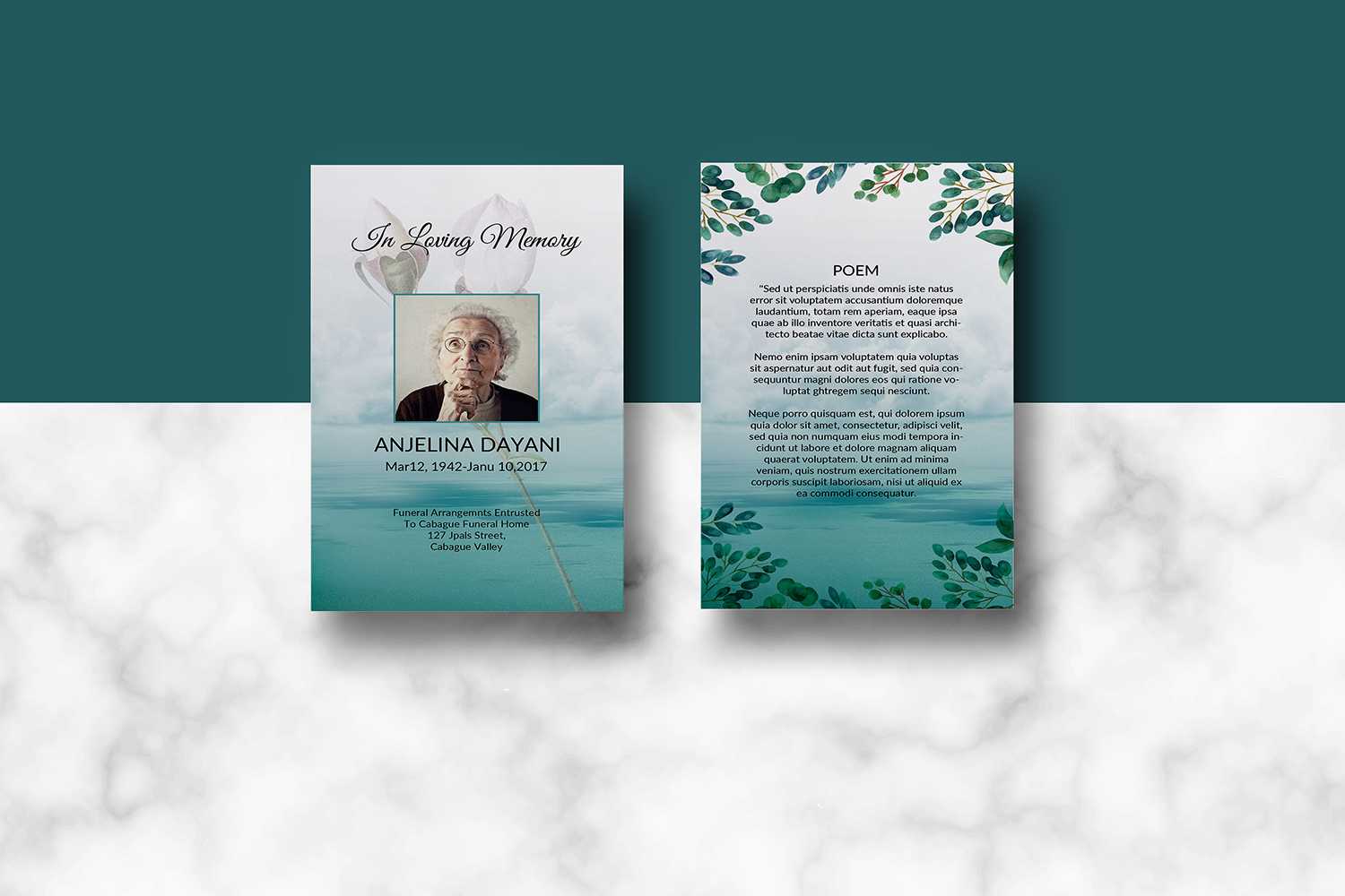 Funeral Prayer Card Template, Ms Word & Photoshop Template For Prayer Card Template For Word