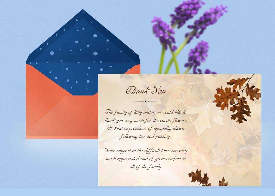 Funeral Thank You Card Pertaining To Sympathy Thank You Card Template