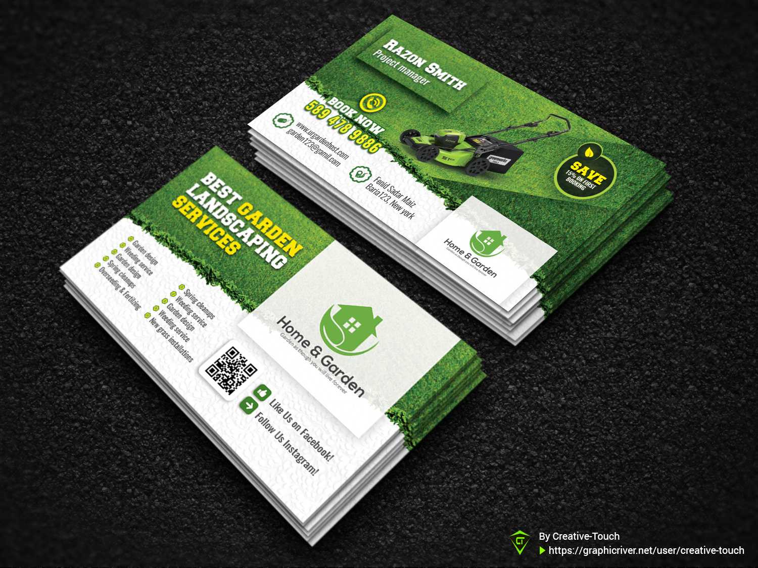 Garden Business Cardcreative Touch On Dribbble Regarding Gardening Business Cards Templates