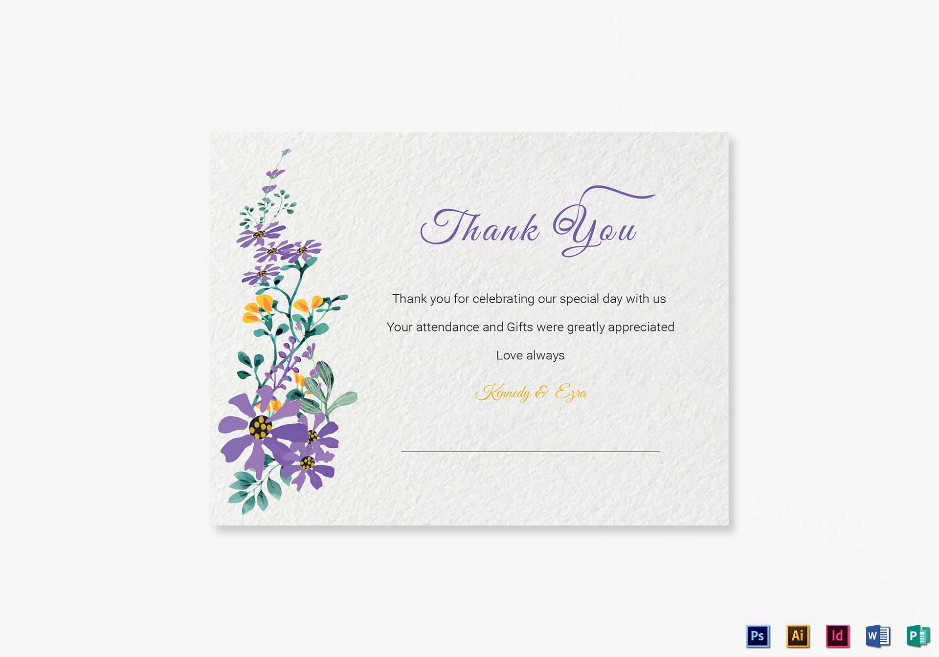 Garden Thank You Card Template Within Thank You Card Template Word
