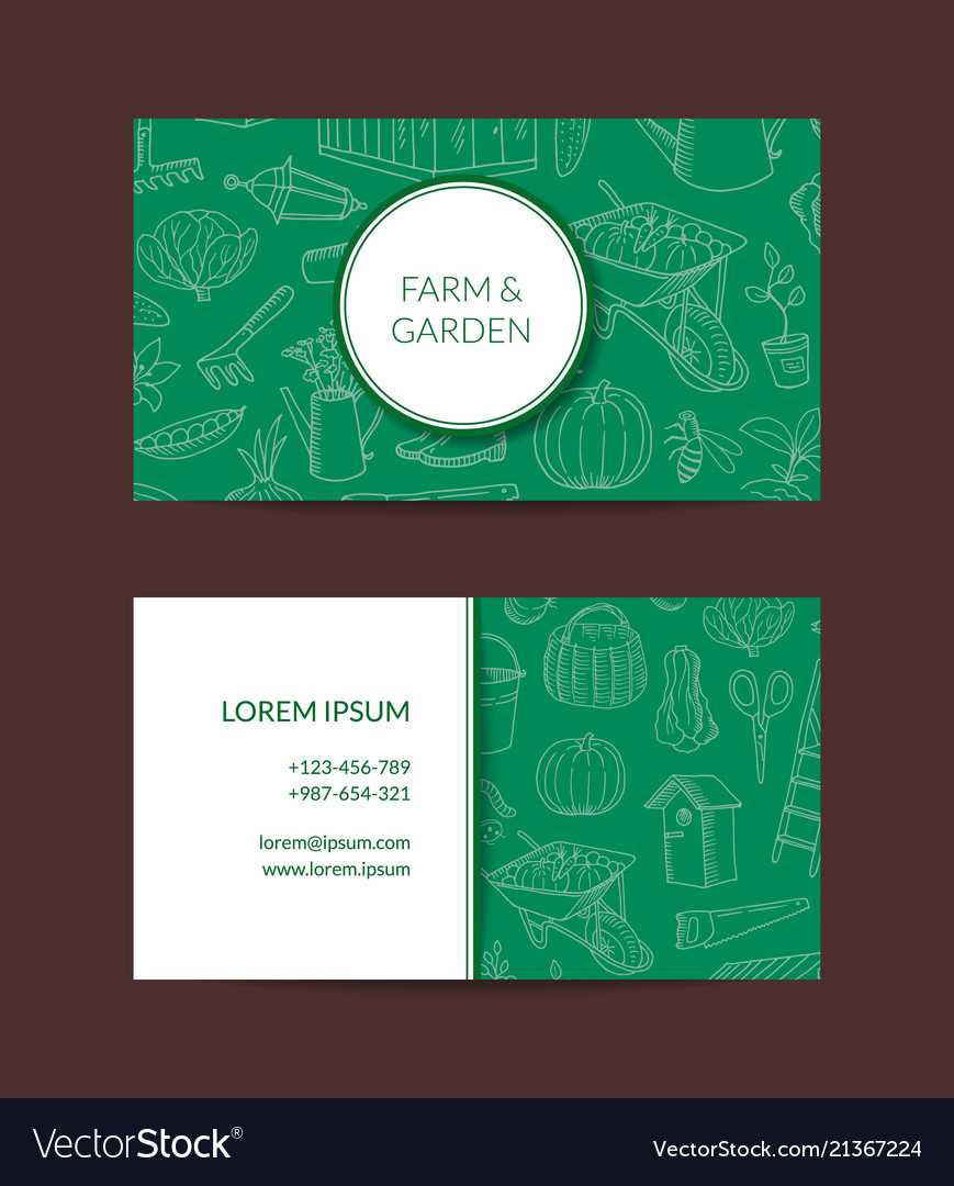 Gardening Doodle Icons Business Card Intended For Gardening Business Cards Templates
