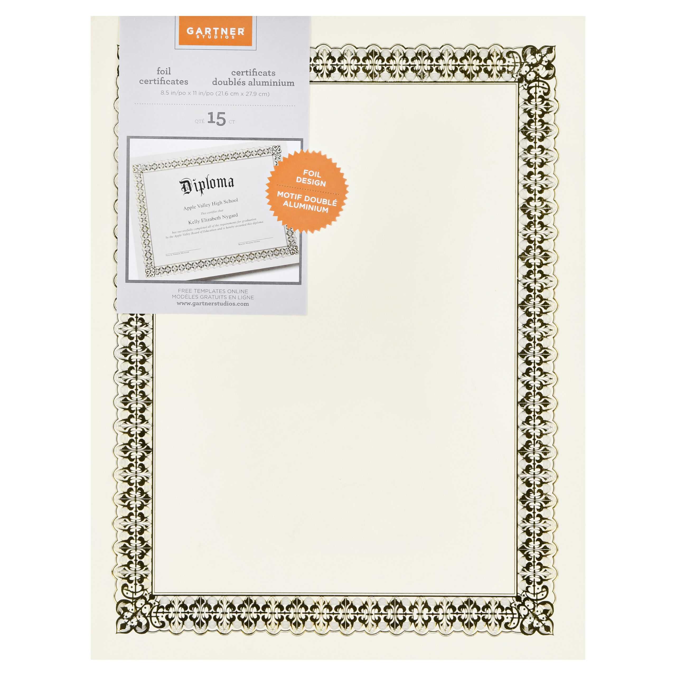 Gartner Studios 36004 S Gold Foil Certificate - Walmart With Gartner Certificate Templates