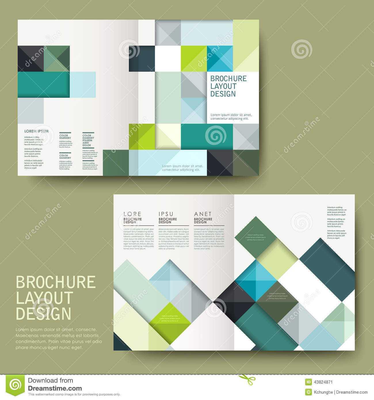 Geometric Style Half Fold Template Brochure Illustration With Half Page Brochure Template