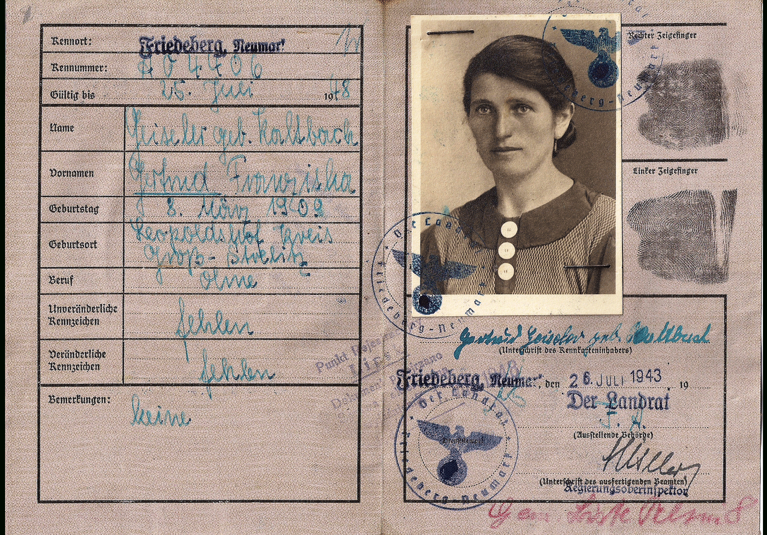 German Special Issued Id's For Jews – Our Passports Throughout World War 2 Identity Card Template