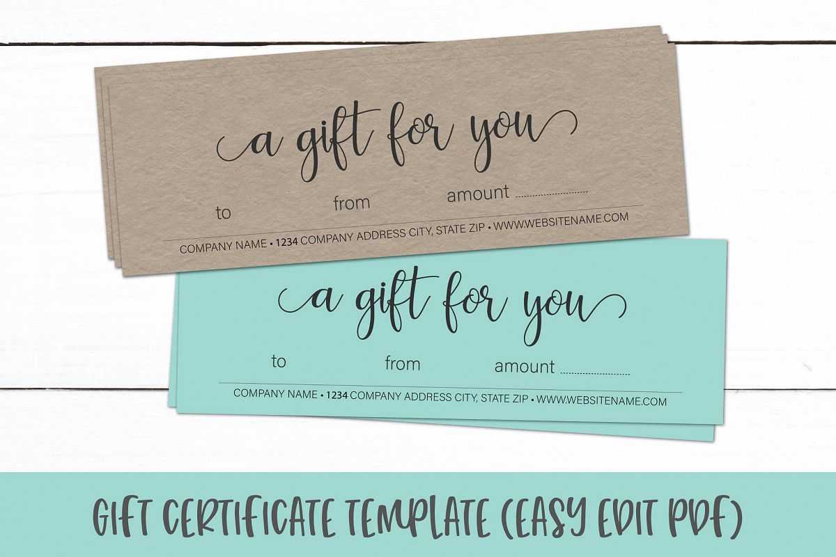 Gift Certificate Template | Editable Gift Card Pdf Regarding Company Gift Certificate Template