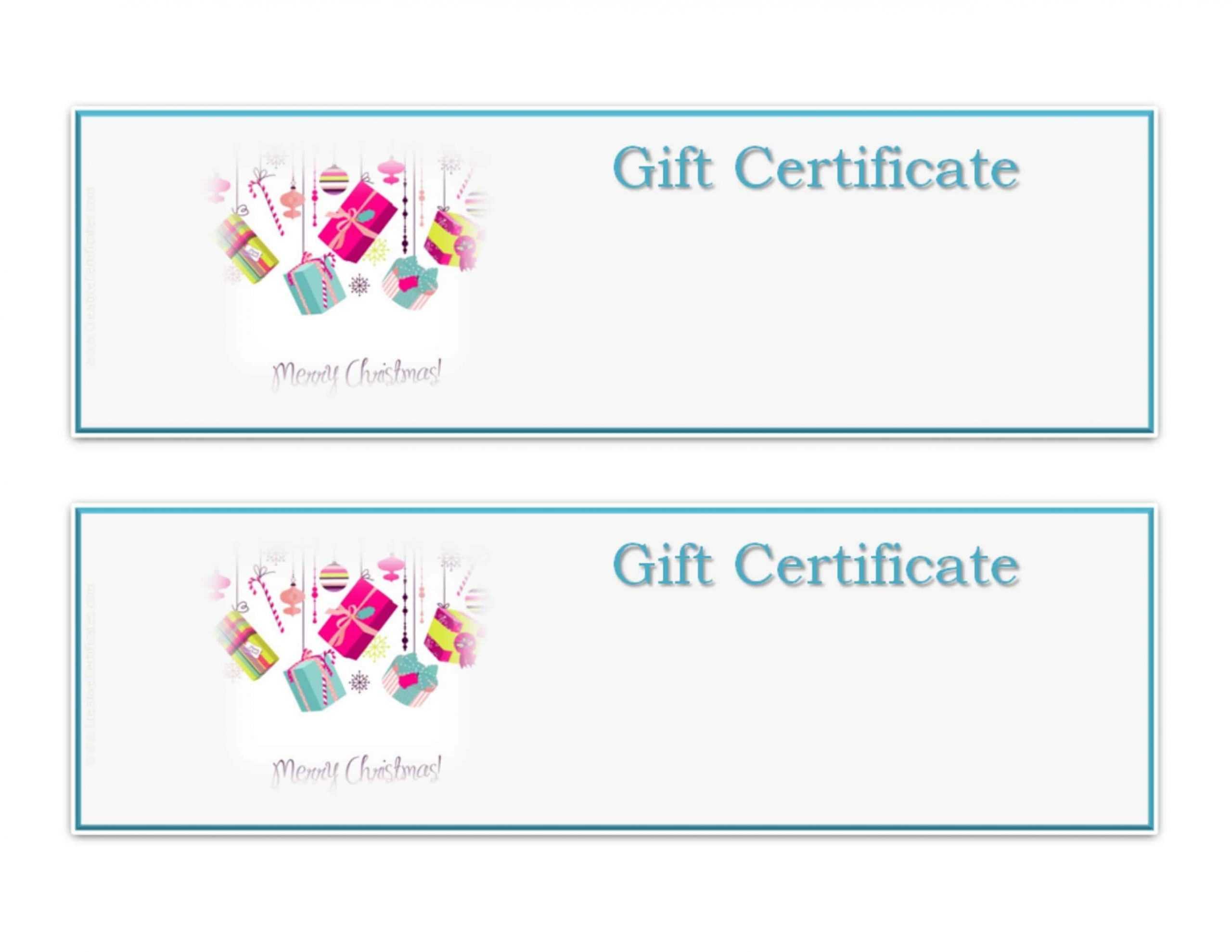 Gift Certificate Templates To Print For Free | 101 Activity Within Merry Christmas Gift Certificate Templates